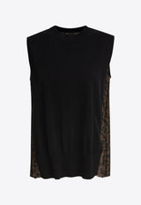 Sacai Leopard Print Knitted Top Black 25-07906602_79795
