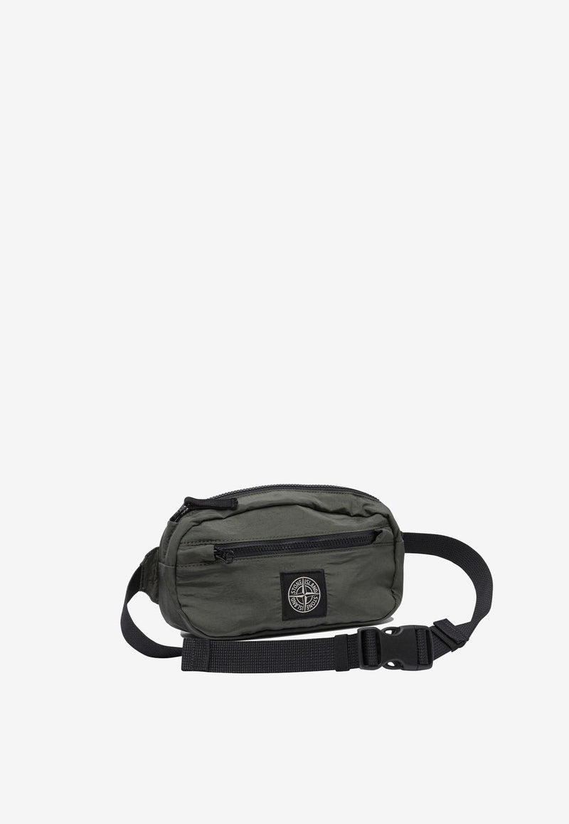 Stone Island Junior Boys Logo Embossed Belt Bag Green 9200001S0064V0054_79714
