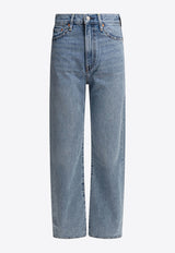 Ribcage Wide-Leg Jeans with Logo-Patch