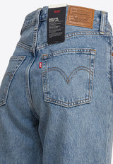 Ribcage Wide-Leg Jeans with Logo-Patch