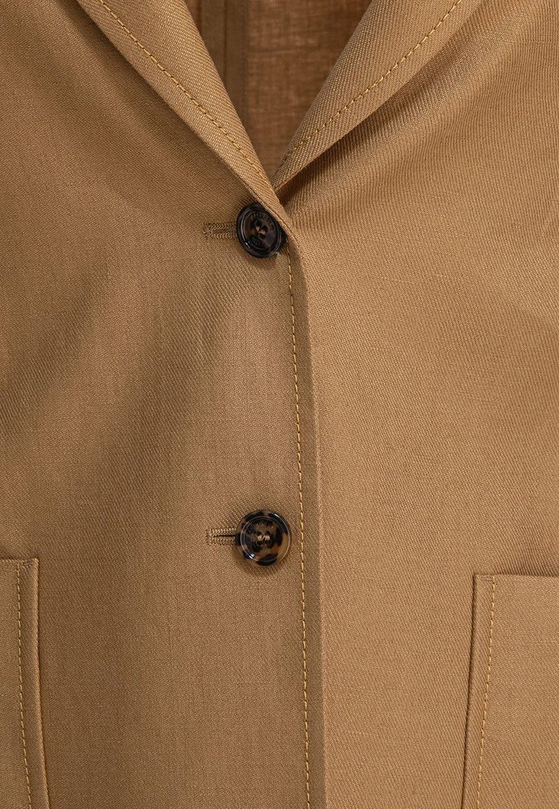 Max Mara Guglia Linen Single-Breasted Blazer 2511041072600GUGLIA017_79810