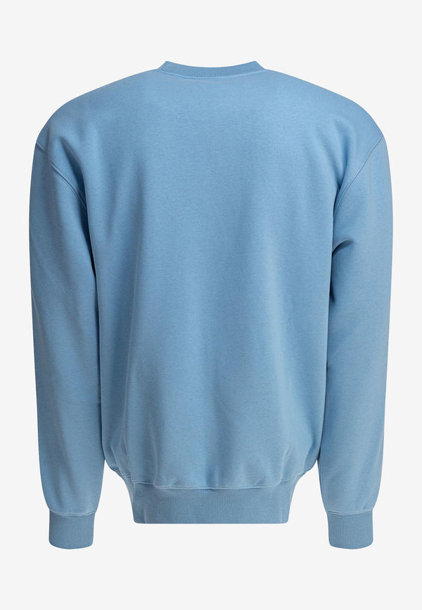 Carhartt Wip Logo Embroidered Crewneck Sweatshirt Light Blue I0305462QK.XX_80009