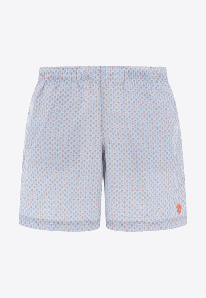 Alexander McQueen Embroidered Skull Swim Shorts Light Blue 5499804419Q4963_79957