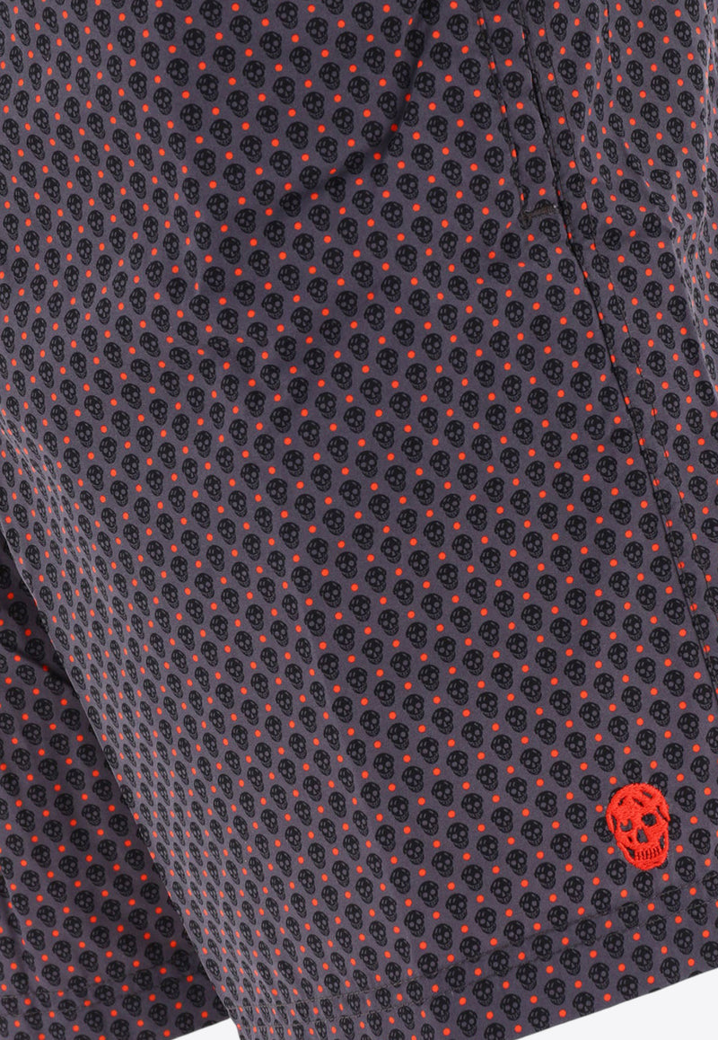 Alexander McQueen Embroidered Skull Swim Shorts Gray 5499804419Q1360_79993