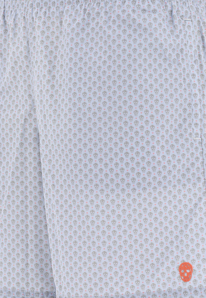Alexander McQueen Embroidered Skull Swim Shorts Light Blue 5499804419Q4963_79957