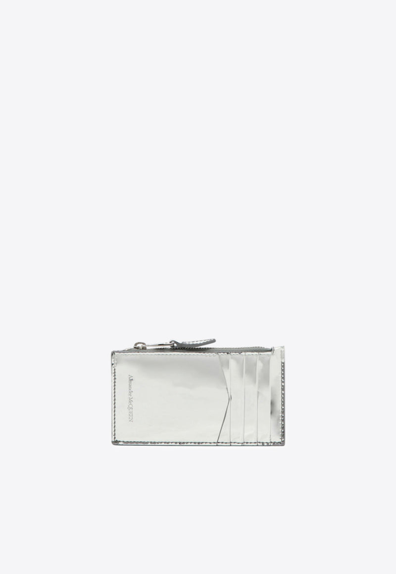 Alexander McQueen Skull Laminated Leather Wallet Silver 6320371MA571402_80002