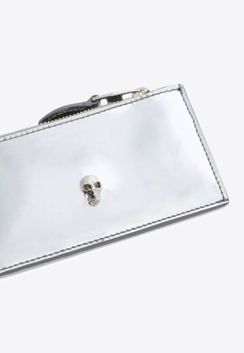 Alexander McQueen Skull Laminated Leather Wallet Silver 6320371MA571402_80002