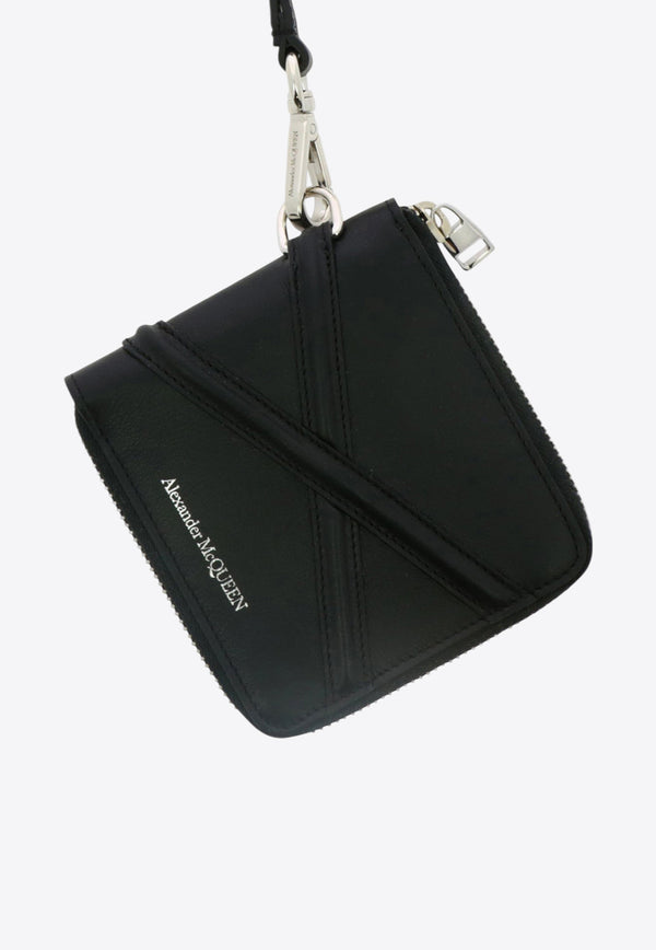 Alexander McQueen Zip-Up Bi-Fold Wallet with Strap Black 7263191AAD01000_79951