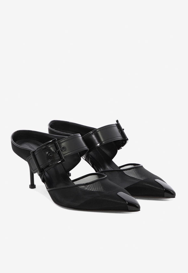 Alexander McQueen Punk Buckle 65 Mules Black 744485W4AB21000_79910