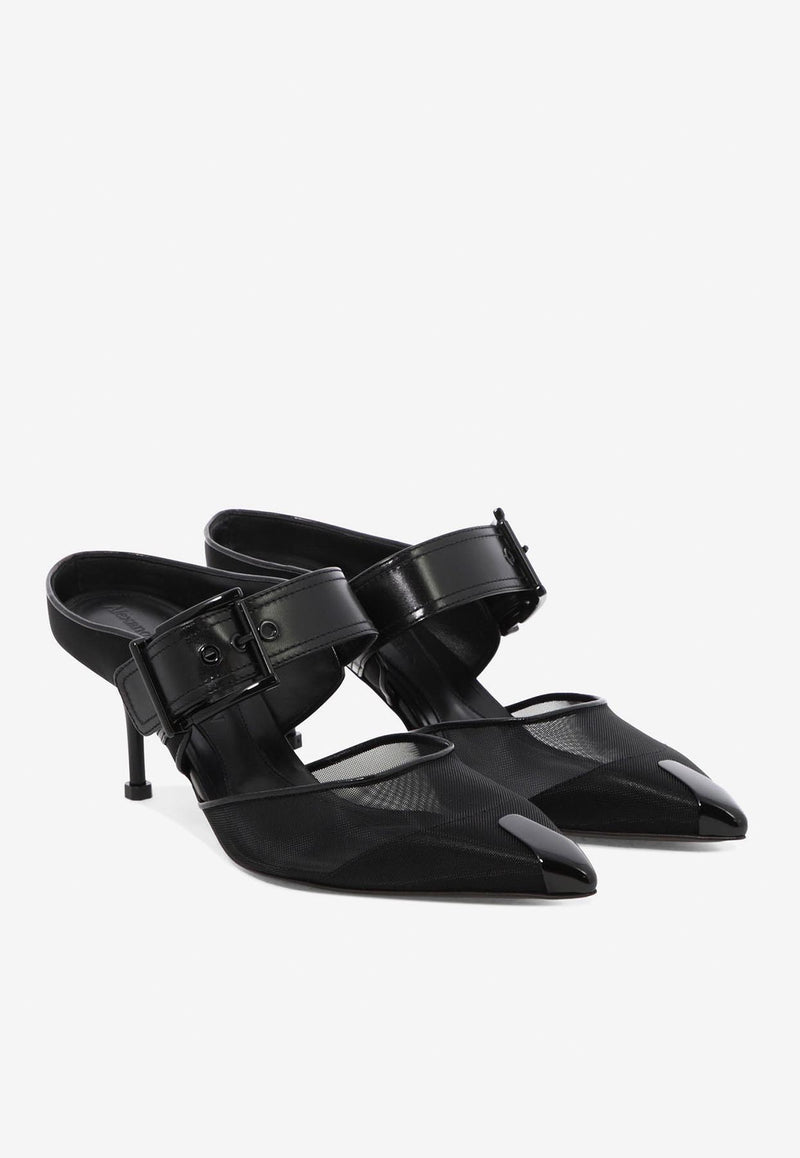 Alexander McQueen Punk Buckle 65 Mules Black 744485W4AB21000_79910