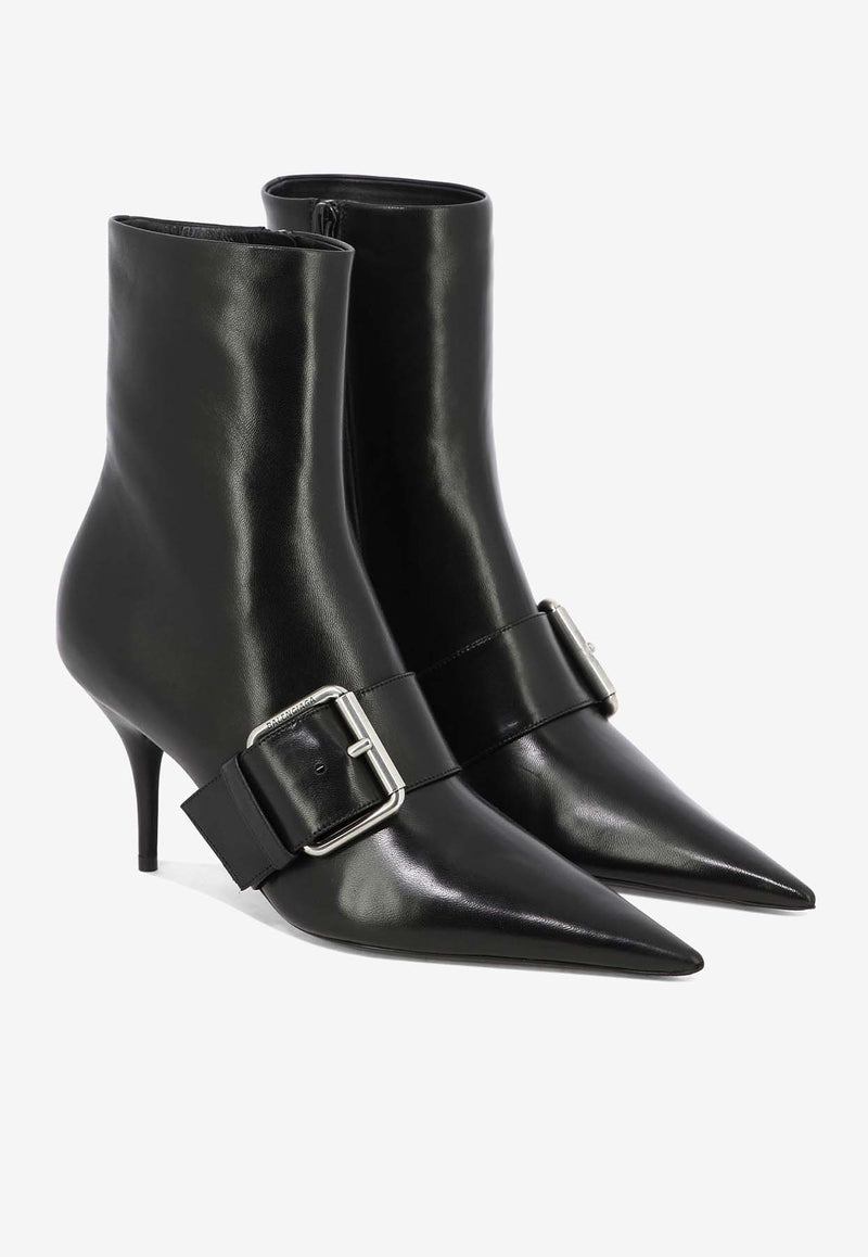Balenciaga Knife 80 Leather Ankle Boots Black 762297WBCW21081_79927