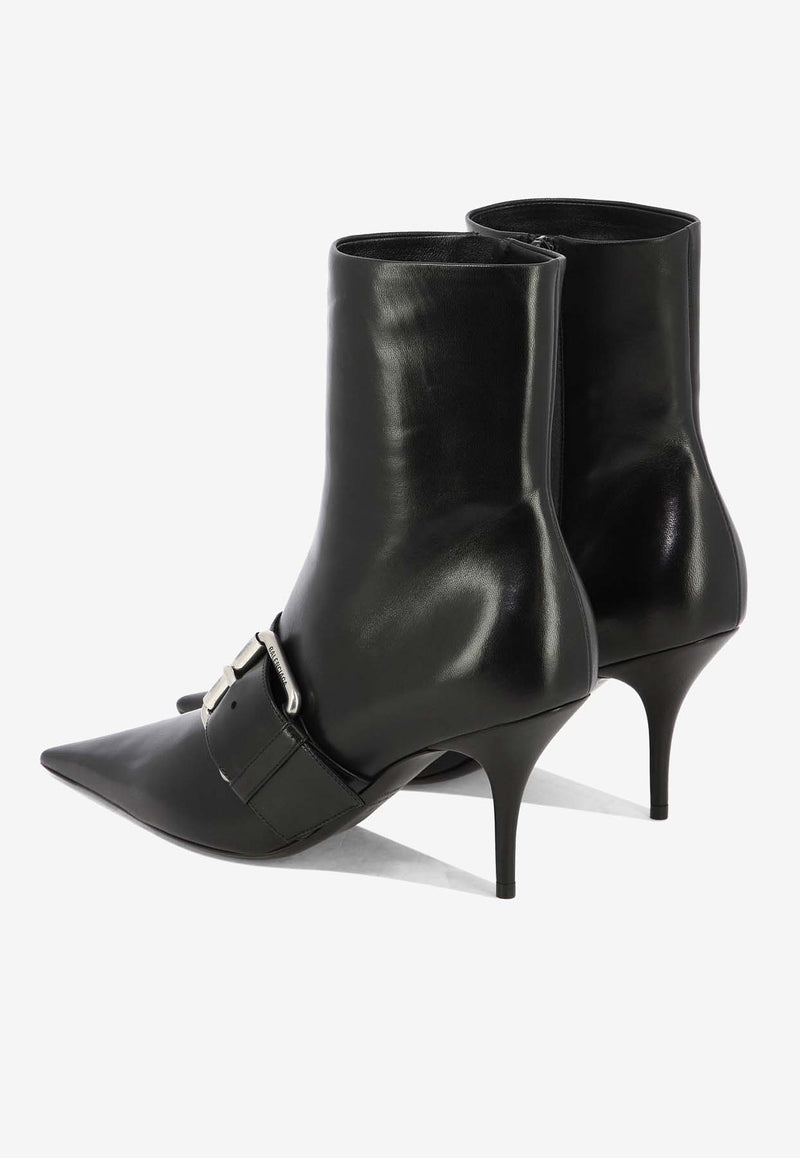 Balenciaga Knife 80 Leather Ankle Boots Black 762297WBCW21081_79927