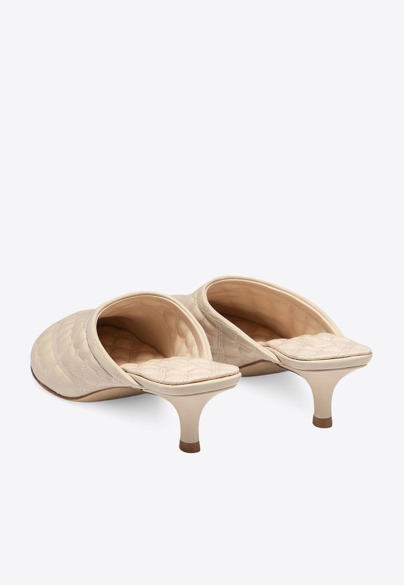 Burberry 45 Embroidered Quilted Mules Cream 8085640_79901