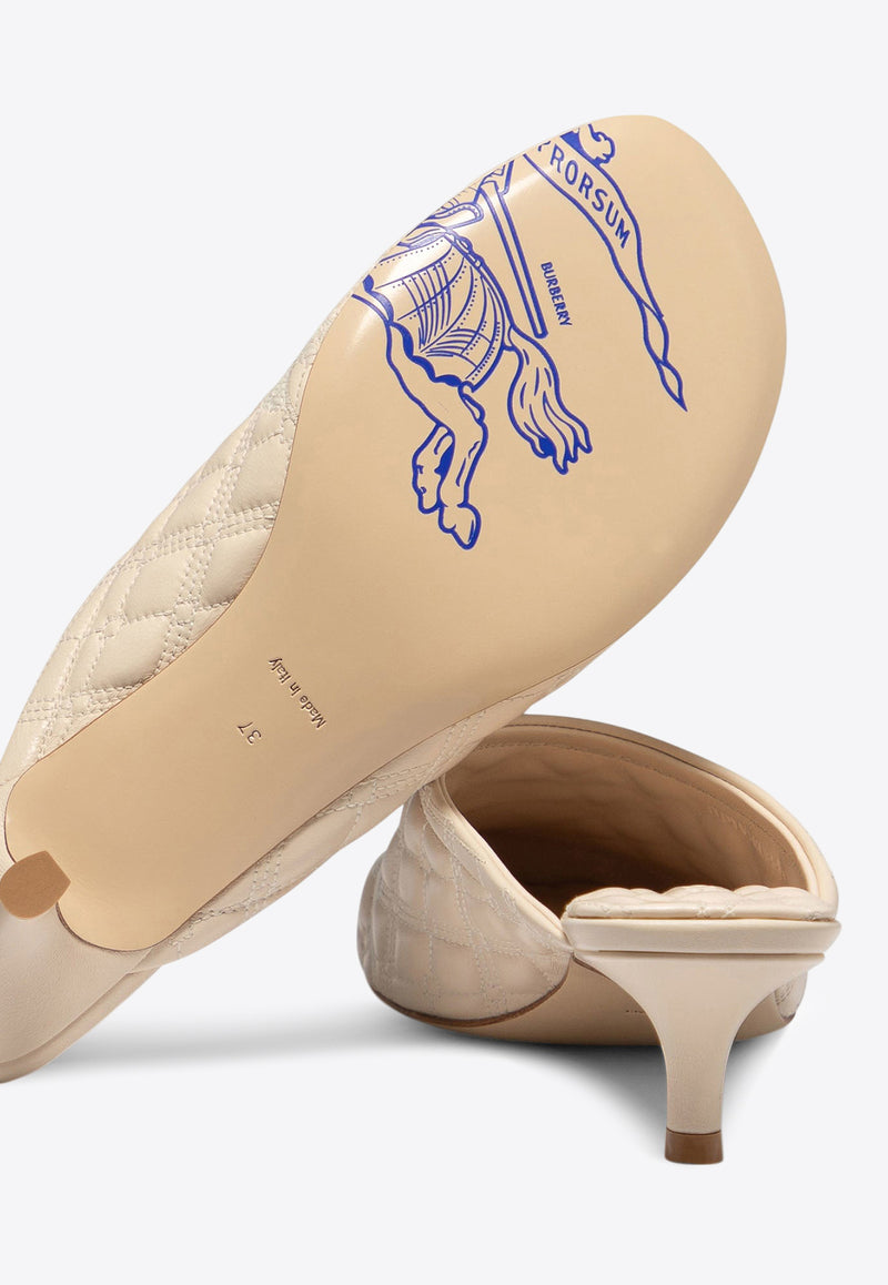 Burberry 45 Embroidered Quilted Mules Cream 8085640_79901