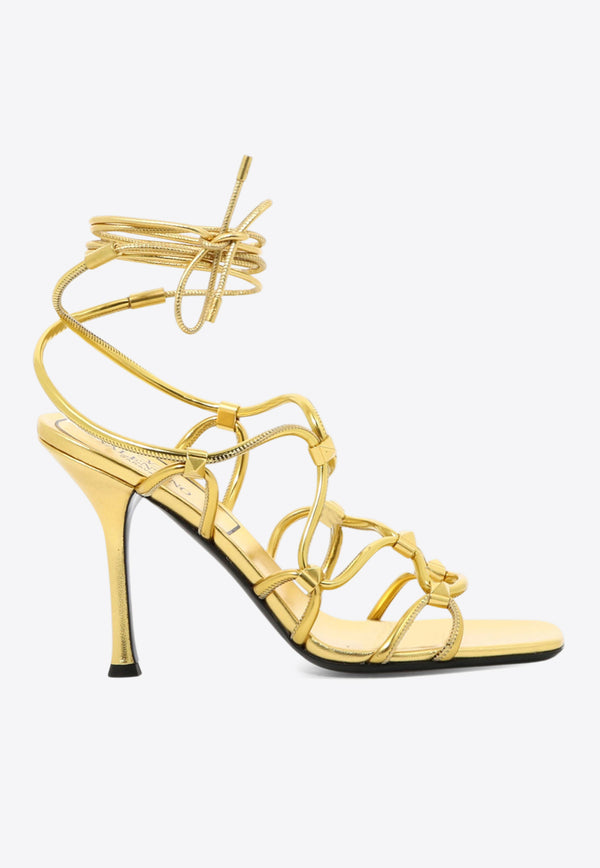 Valentino Rockstud Net 100 Strappy Sandals Gold 2W2S0GB6RNJKM5_80008