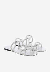 Valentino Chain 1967 Crystal Embellished Sandals Silver 2W2S0GK2APLS13_80020