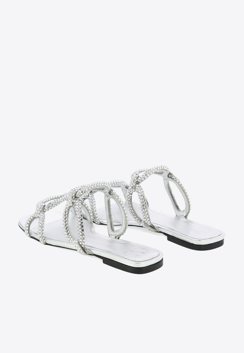 Valentino Chain 1967 Crystal Embellished Sandals Silver 2W2S0GK2APLS13_80020