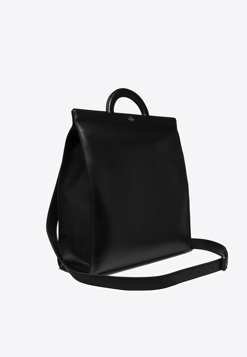 Valentino Leather Top Handle Bags with Logo-Print Black 4Y0B0C64LYI0NO_79907