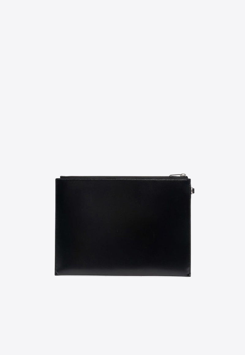 Saint Laurent Cassandre Leather Pouch Black 6838271JB0E1000_80039