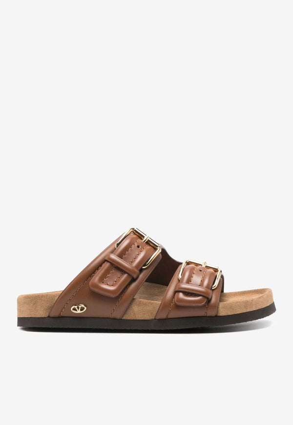 Valentino Garavani VLogo Leather Sandals Brown 4W0S0IZ4VRNYVP_80040
