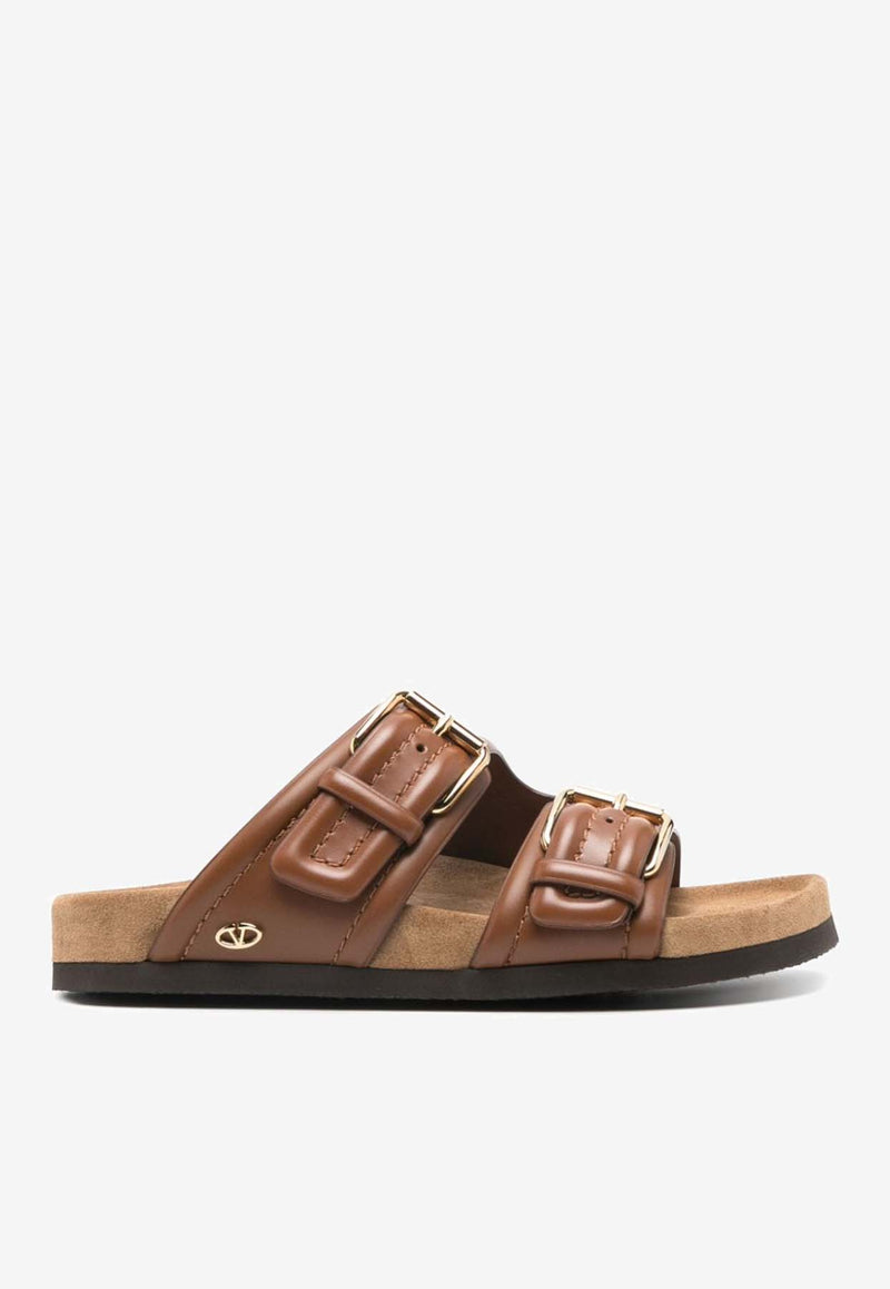 Valentino Garavani VLogo Leather Sandals Brown 4W0S0IZ4VRNYVP_80040