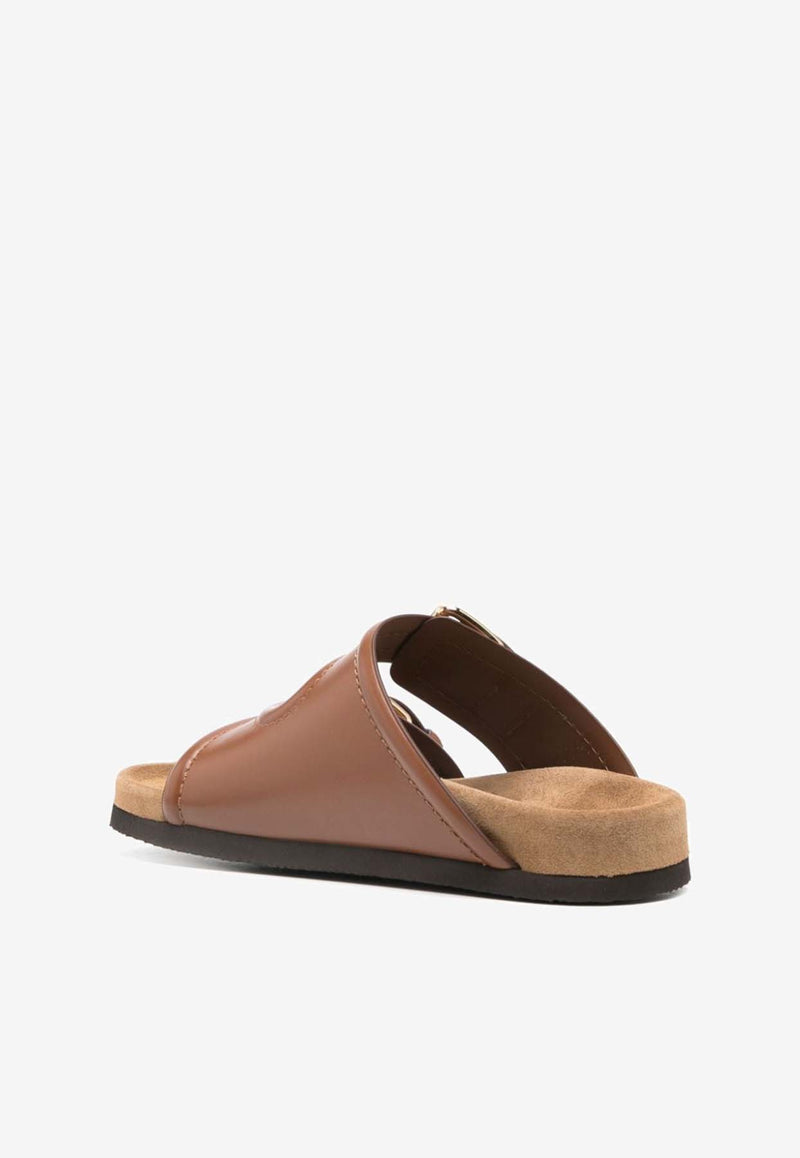 Valentino Garavani VLogo Leather Sandals Brown 4W0S0IZ4VRNYVP_80040