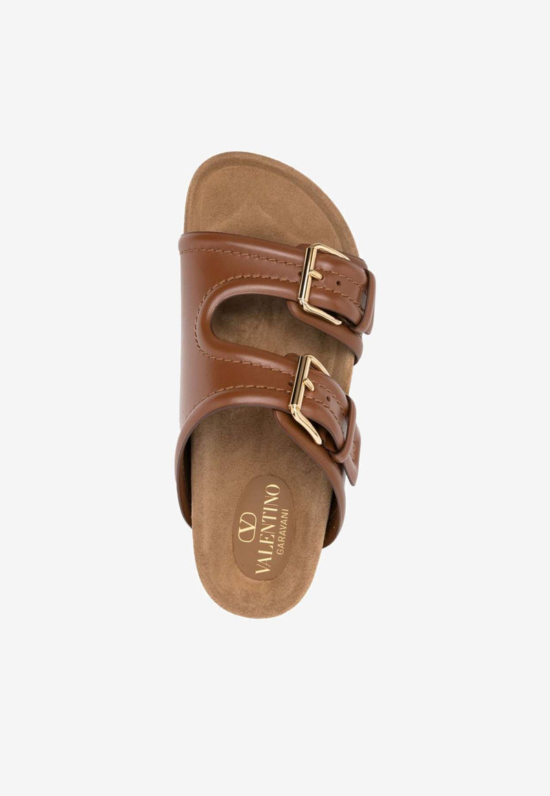 Valentino Garavani VLogo Leather Sandals Brown 4W0S0IZ4VRNYVP_80040