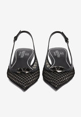 Valentino VLogo Moon Mesh Slingback Flats Black 4W0S0IY1TKJ0NO_80051