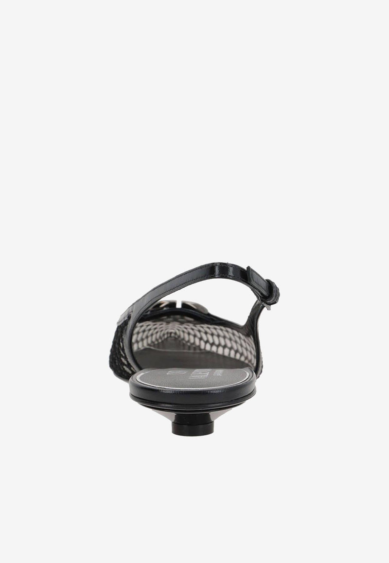 Valentino VLogo Moon Mesh Slingback Flats Black 4W0S0IY1TKJ0NO_80051