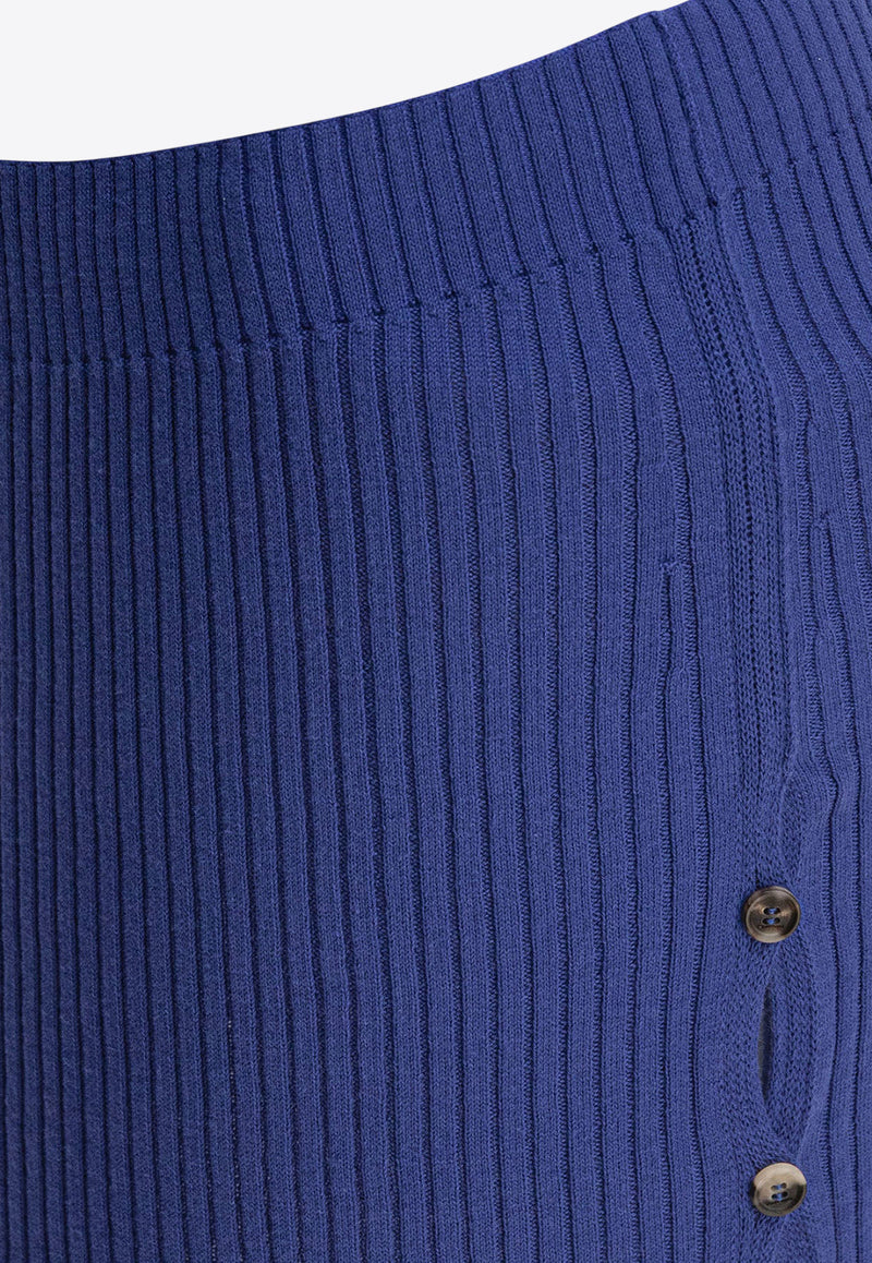 Courrèges Ribbed Knit Mini Skirt Blue 225MJU255FI00497102_80057