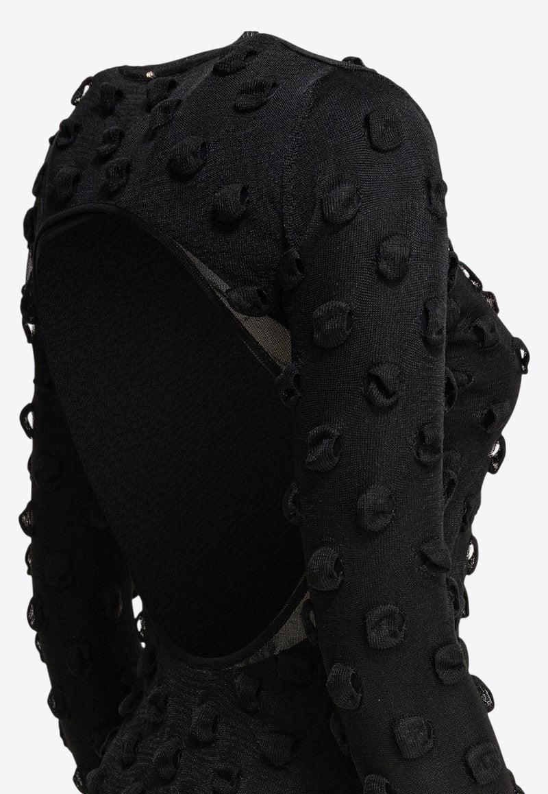 Sportmax Afelio 3D Knit Maxi Dress Black 2512391043600AFELIO1234005_80064