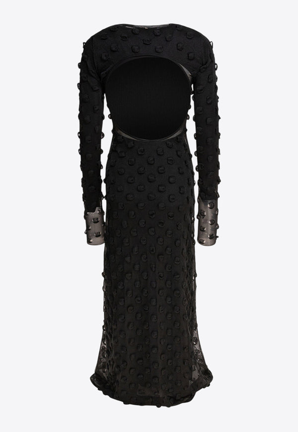 Sportmax Afelio 3D Knit Maxi Dress Black 2512391043600AFELIO1234005_80064