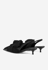 Balenciaga Knife Chemise 45 Leather Slingback Pumps Black 786223WB1H11000_80069