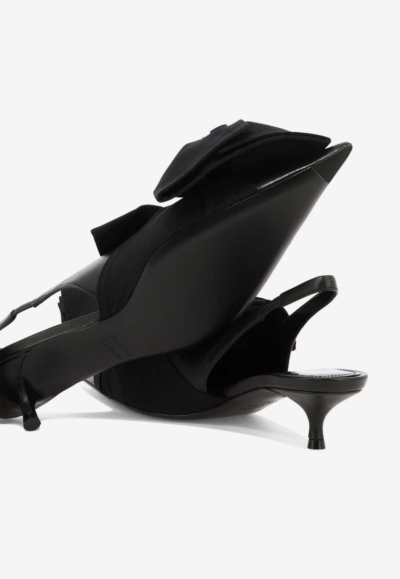 Balenciaga Knife Chemise 45 Leather Slingback Pumps Black 786223WB1H11000_80069