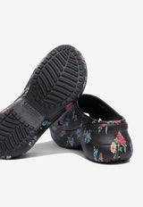 Balenciaga X Crocs Rose Print Pool Slides Black 677389W1S8G8154_80073