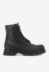 Alexander McQueen Leather Combat Boots Black 777808WIEQ11000_80079