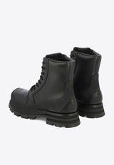Alexander McQueen Leather Combat Boots Black 777808WIEQ11000_80079