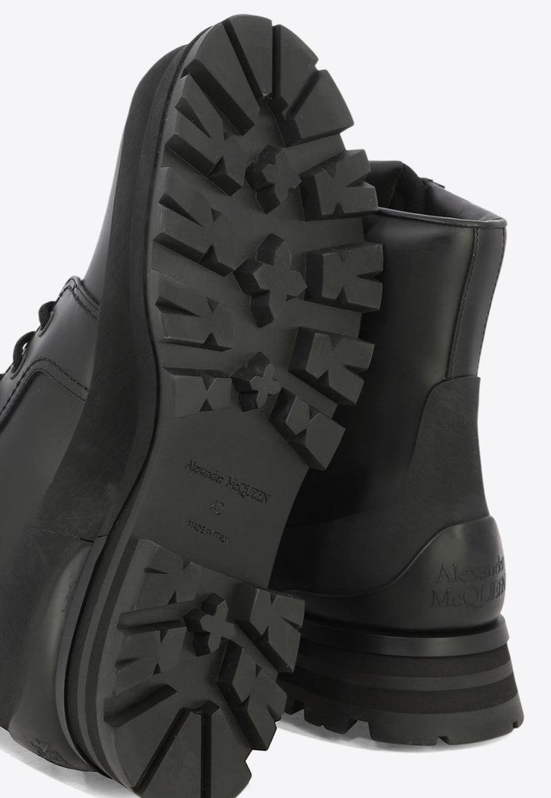 Alexander McQueen Leather Combat Boots Black 777808WIEQ11000_80079