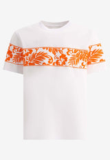 Maison Kitsuné Floral Print Crewneck T-shirt White MM00117KJ0118P100_80098