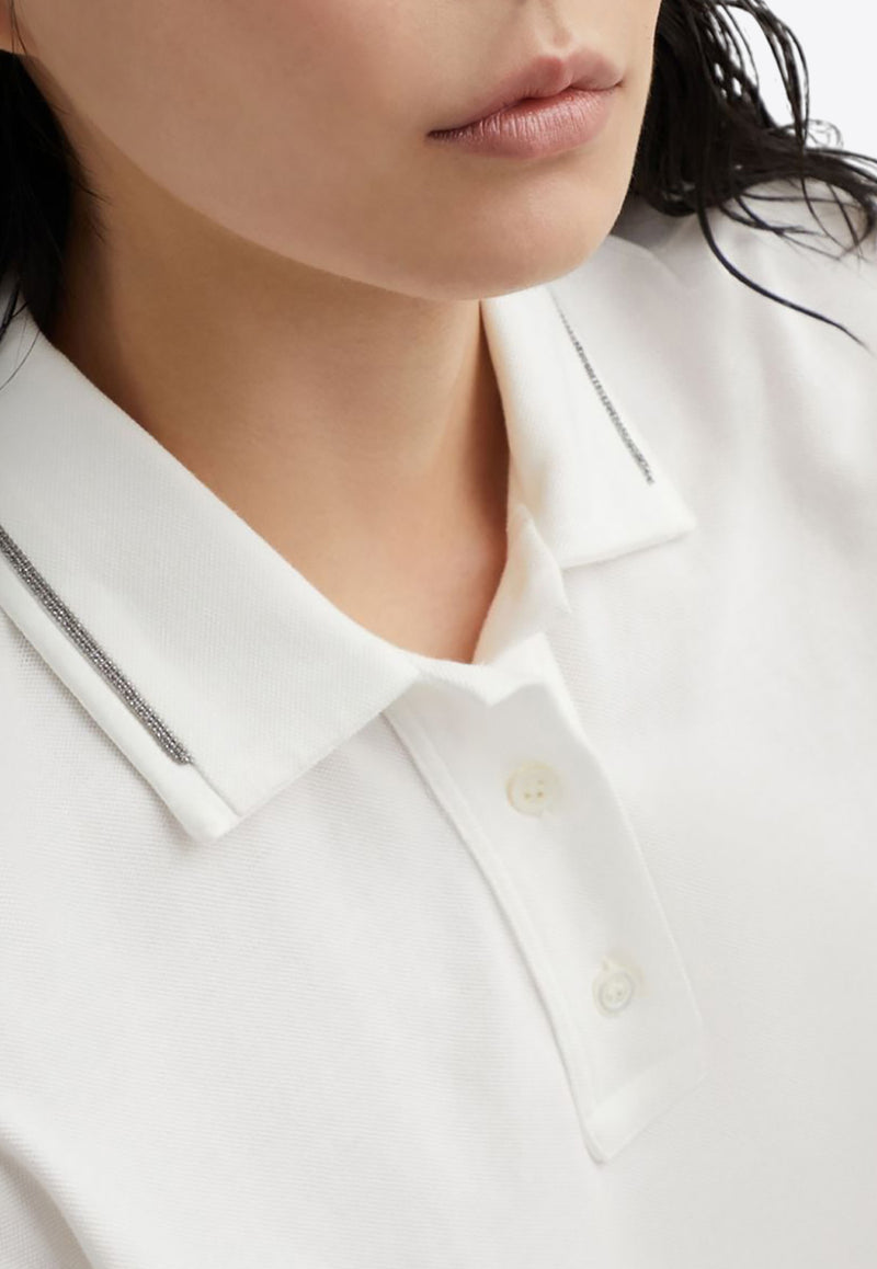 Brunello Cucinelli Monili-Trimmed Polo T-shirt White M0T63EM415C7220_80101