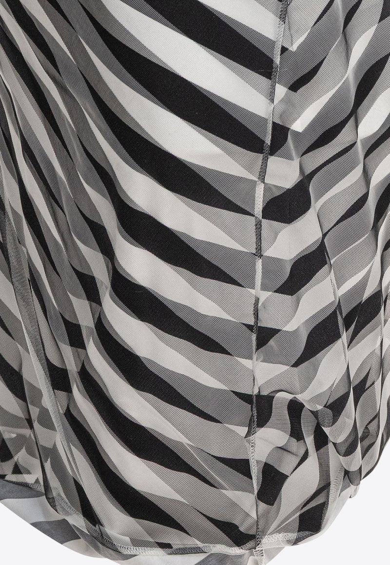 Sportmax Oreste Double Layer Stripe Mini Dress Monochrome 2512941082600ORESTE001_80126