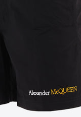 Alexander McQueen Logo Print Swim Shorts Black 7819744419Q1080_80165
