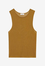 Saint Laurent Ribbed Knit Tank Top Brown 776573Y75ZA8092_80178
