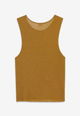 Saint Laurent Ribbed Knit Tank Top Brown 776573Y75ZA8092_80178