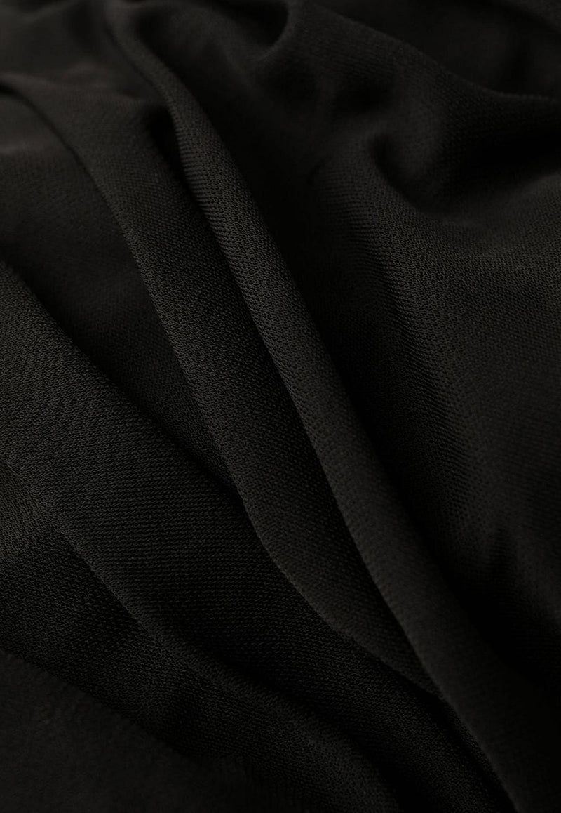 Saint Laurent V-neck Ruched Mini Dress Black 729749Y5G981000_80187