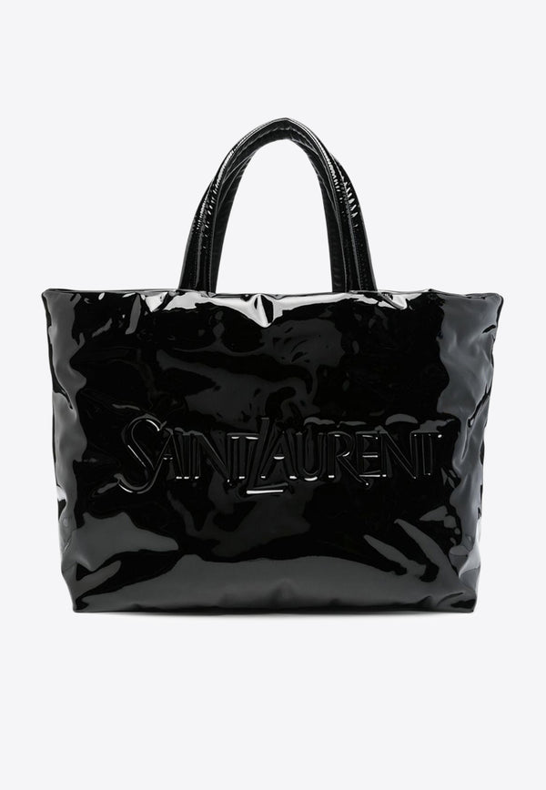 Saint Laurent Logo Debossed Tote Bag Black 777487FAC2Z1000_80198