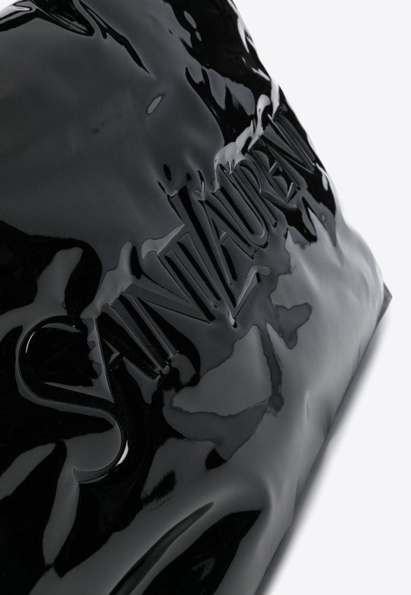 Saint Laurent Logo Debossed Tote Bag Black 777487FAC2Z1000_80198