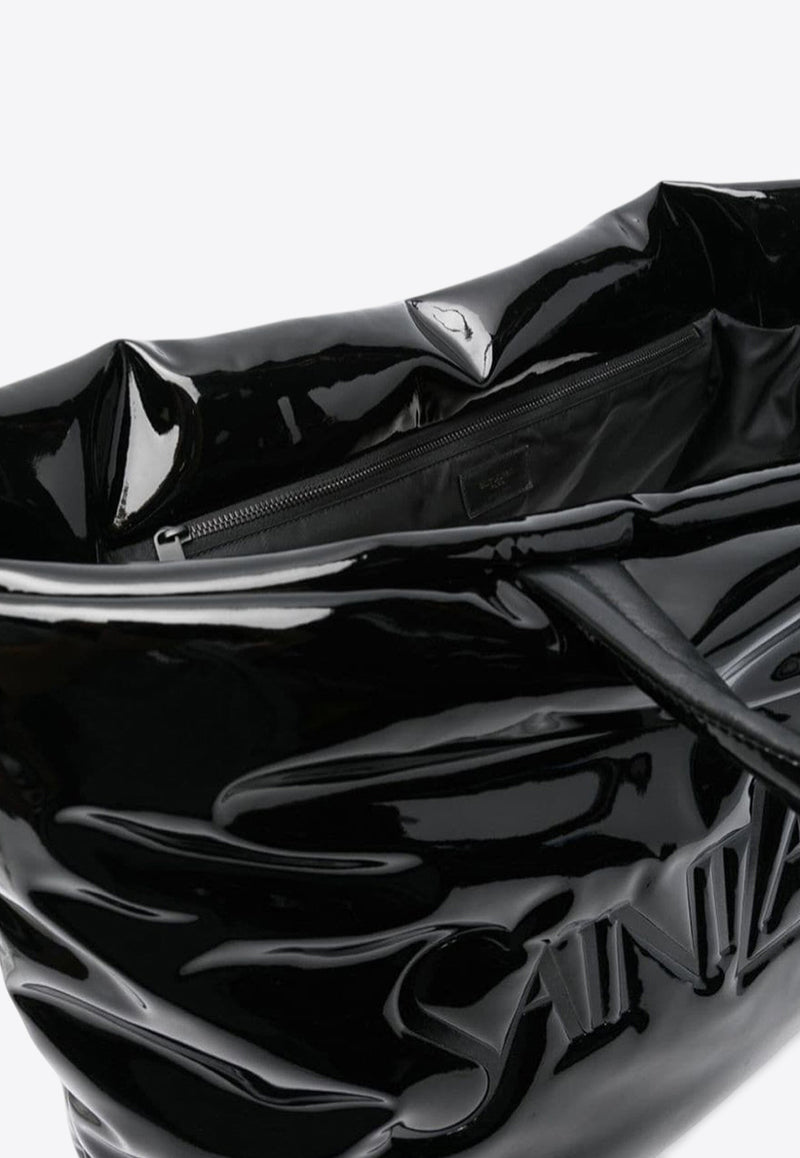 Saint Laurent Logo Debossed Tote Bag Black 777487FAC2Z1000_80198