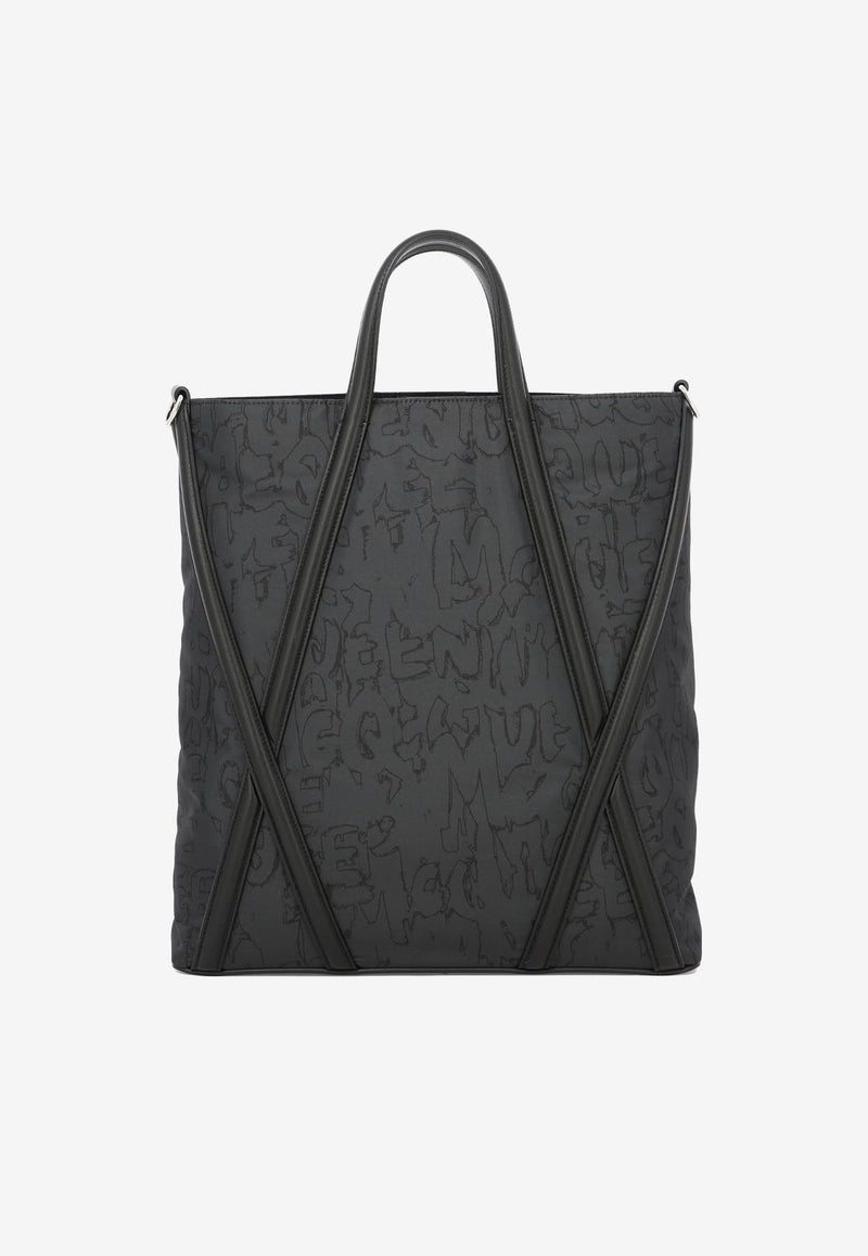 Alexander McQueen Harness Graffiti Tote Bag Black 7747671AAQ01000_80215