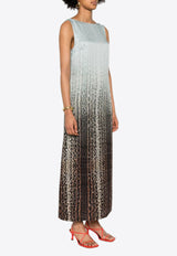 Fendi FF Jacquard Ombre Silk Maxi Dress Light Blue FDD027ARUFF08S8_80220